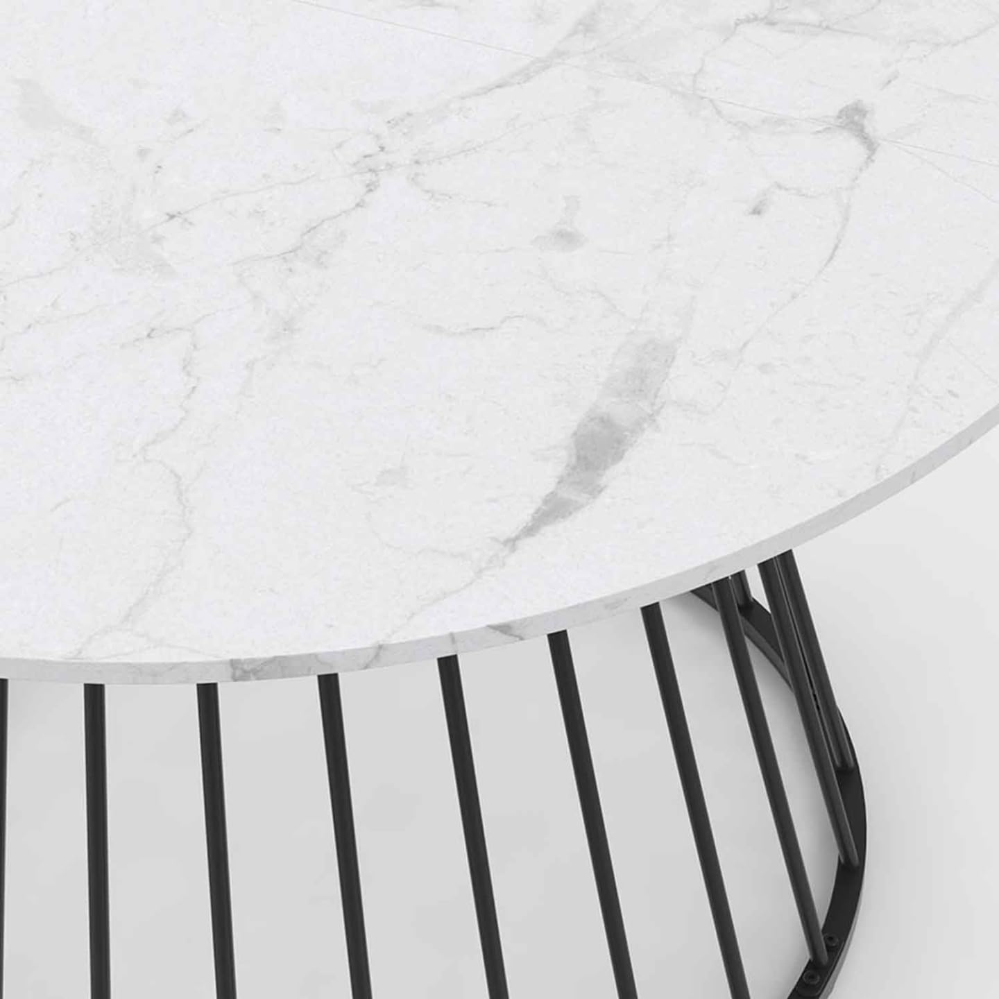 IDMARKET Table à Manger Ronde ALIX 6 Personnes Pied Araignée Bois Et