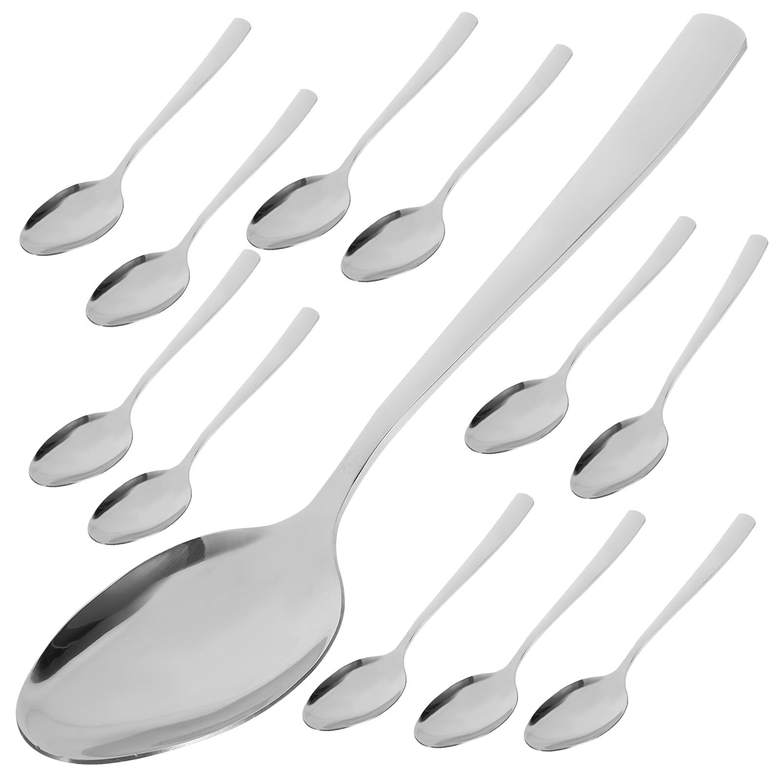 DOITOOL 12pezzi Cucchiai in Acciaio Inox di Cucchiai da Tavola da Cena in Acciaio Inox per Casa Posate da Cucina per Uso Quotidiano