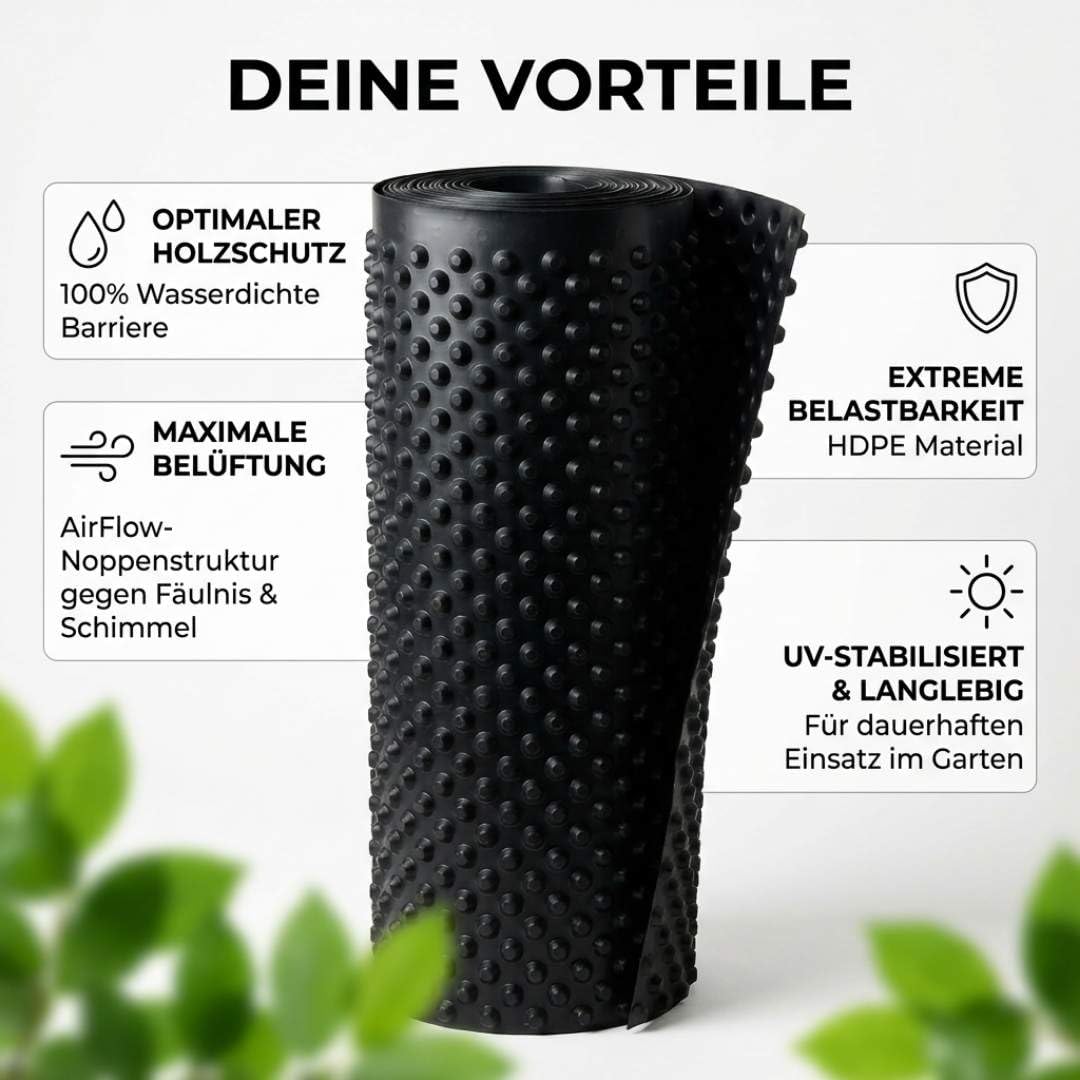 Florade Película corrugada de polietileno de alta densidad de 8 mm, protección de muros y bancales elevados, sin plastificantes, apta para alimentos, resistente a los rayos UV, 1 m de ancho