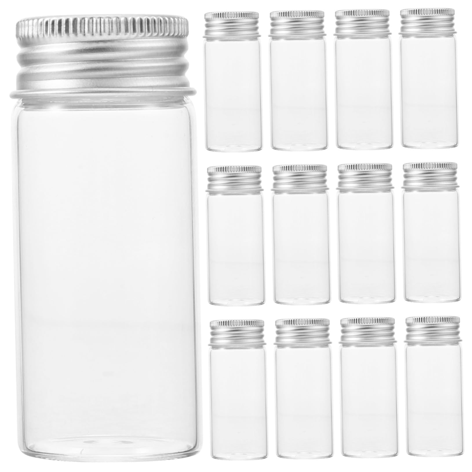 30 Pezzi Provette in Vetro Trasparente con Tappo Piccoli da Tenuta Stagna Provette con Coperchio per Campionamenti Scientifici e Viaggi Resistenti e Facili da Pulire