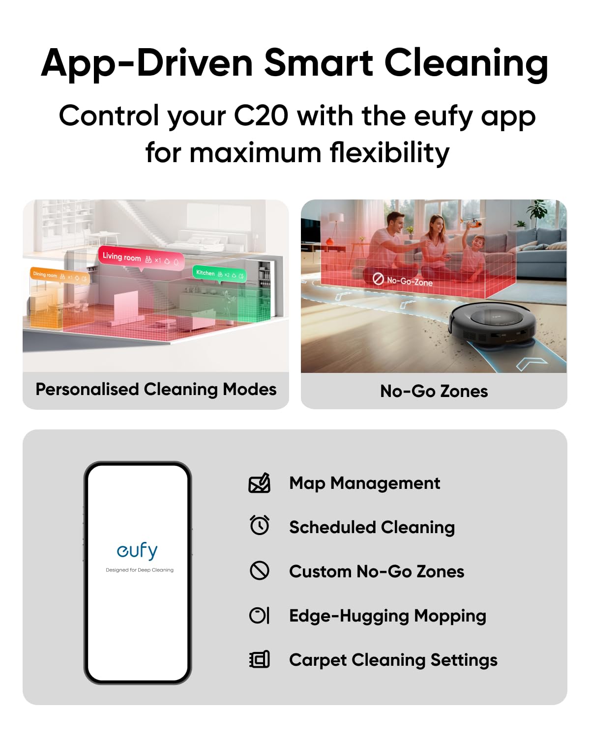 eufy Omni C20 Robot Vacuum and Mop Combo for Hardwood and Carpet, 7,000 Pa view 7