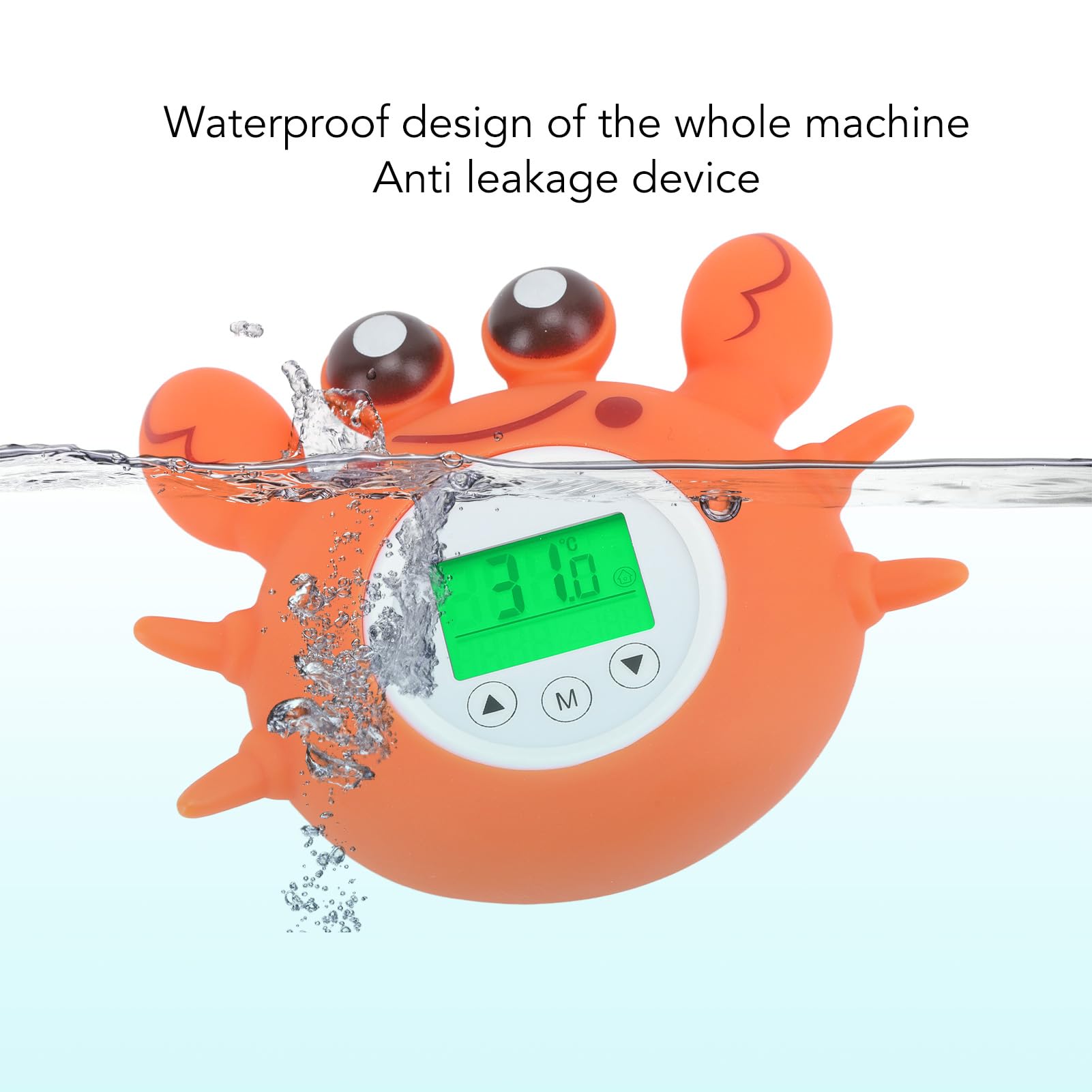 Termometro Da Bagno Per Bambini – Forma Granchio O Papera, Impermeabile Con Spia Luminosa