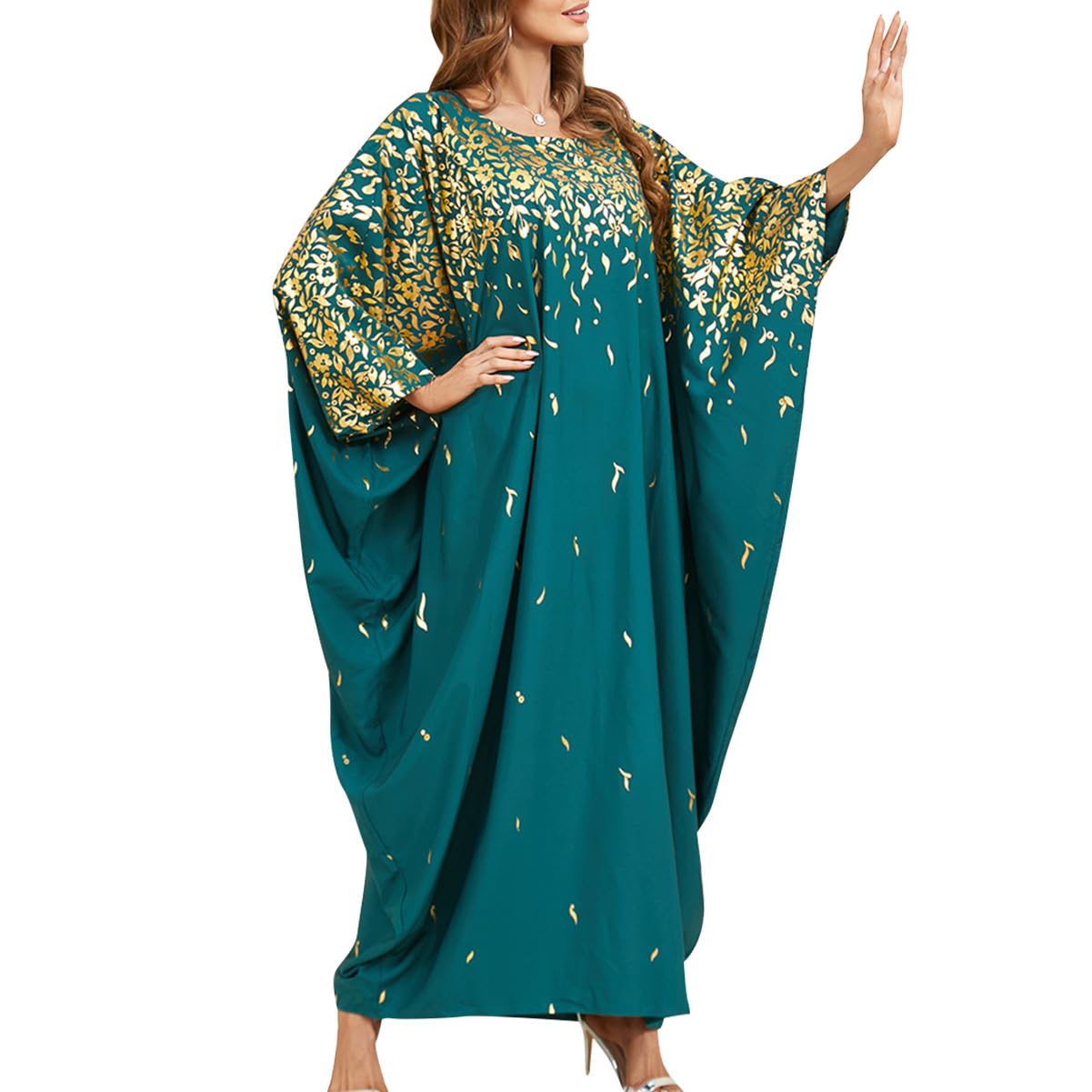 FYMNSI Kimono surdimensionné pour femme - Caftan - Grande taille - Robe de plage élégante - Longue couverture bikini - Poncho de plage musulman - Robe arabe