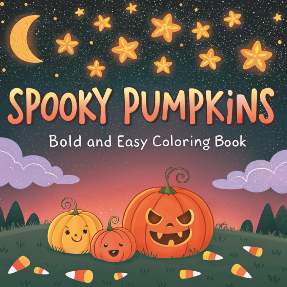 Spooky PUMPKINS COLORING BOOK: Bold and Easy Designs for Adults Teens and Kids