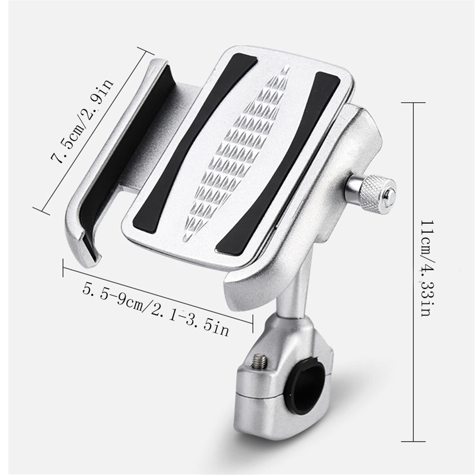 GPS uniwersalny uchwyt na telefon motocyklowy ze stopu aluminium mobilna nawigacja Brac, dla, R1250GS F750GS F850GS R1200GS G310GS Uchwyt na telefon motocyklowy(Silver)