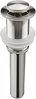 ALLWIN-HOUSEWARE Brushed Nickel Pop-Up Bathroom Sink Drain Stopper Without Overflow, Solid Brass, 1-5/8" Rust-Resistant