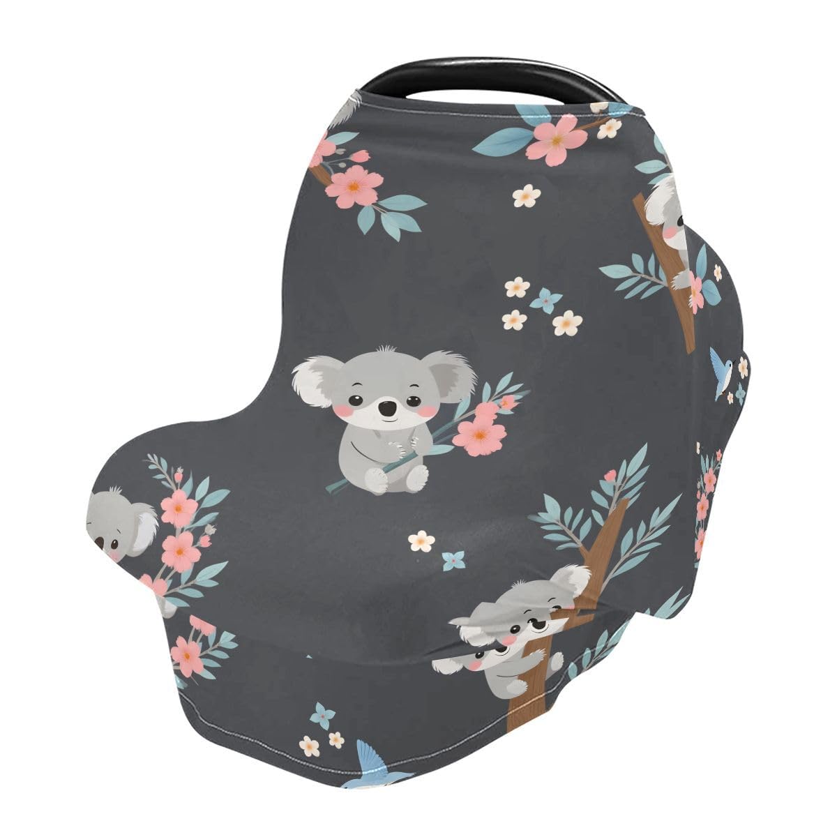Koala - Funda de lactancia materna, linda funda de asiento de coche de Koala de dibujos animados para bebés y bebés, cubierta de cochecito, toldo para asiento de coche para niños y niñas