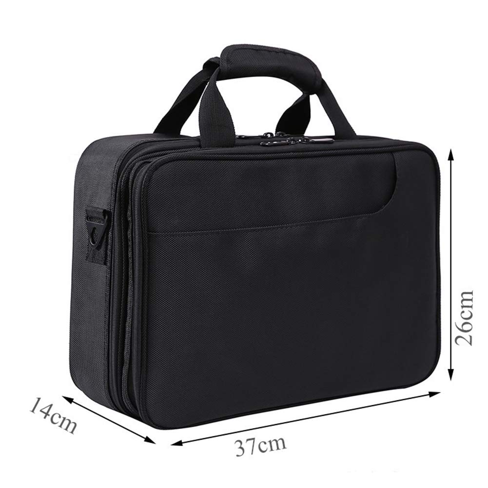 Dauerhaft Kosmetiktasche Portable Reise Make Up Tasche, Make-up Pinsel Organizer Tasche mit Reißverschluss wasserdicht große Kulturbeutel für Frauen & Männer Room, Black