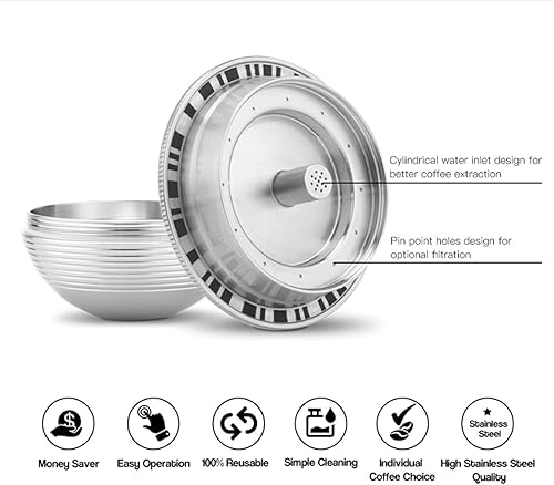 Miniatura 6 de Cápsulas de café recargables de repuesto de cápsulas de café de acero inoxidable para Nespresso Vertuo Plus Series