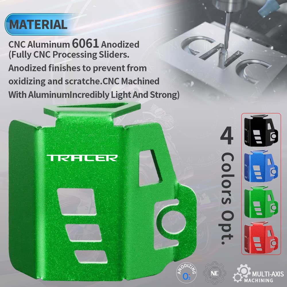 Modeer Serbatoio liquido freno CNC per serbatoio posteriore serbatoio olio protezione contenitore per Ya.maha Tracer 7/gt Tracer 9/gt Tracer 700/gt Tracer 900/gt Accessori ogni anno (nero)