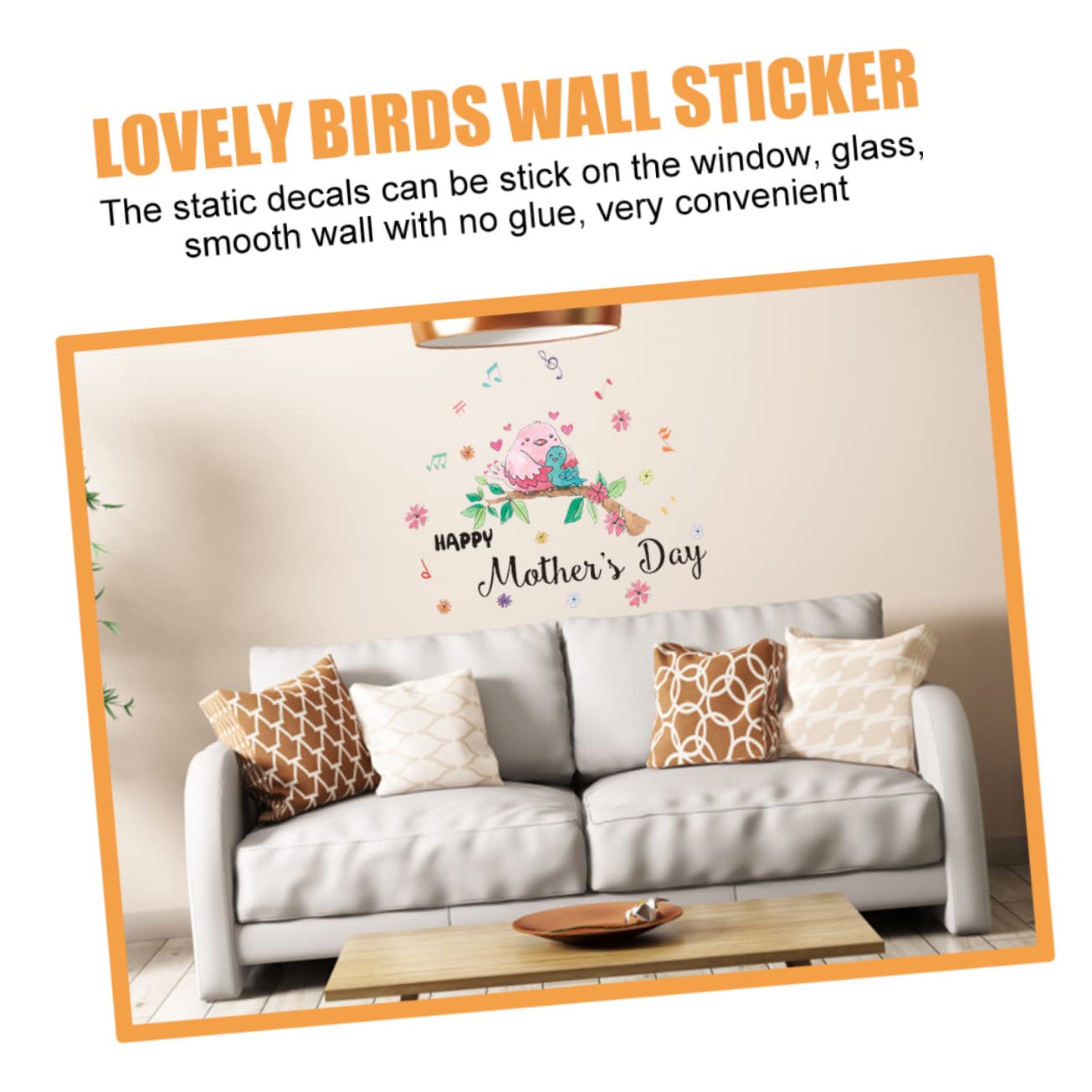 Mother Day Window Stickers Lovely Birds Wall Decal PVC Window Decoration Family Wall Art Mother Day Celebration Decor - Image 3