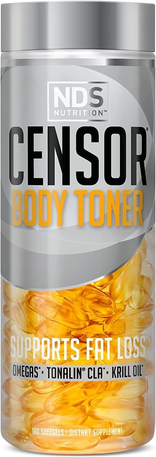 Censor - Fat Loss and Body Toner with CLA, Fish Oil, Safflower and Omega 3-6-9 Blend - Dietary Supplement for Improved Energy, Metabolism and Health - 180 Softgels