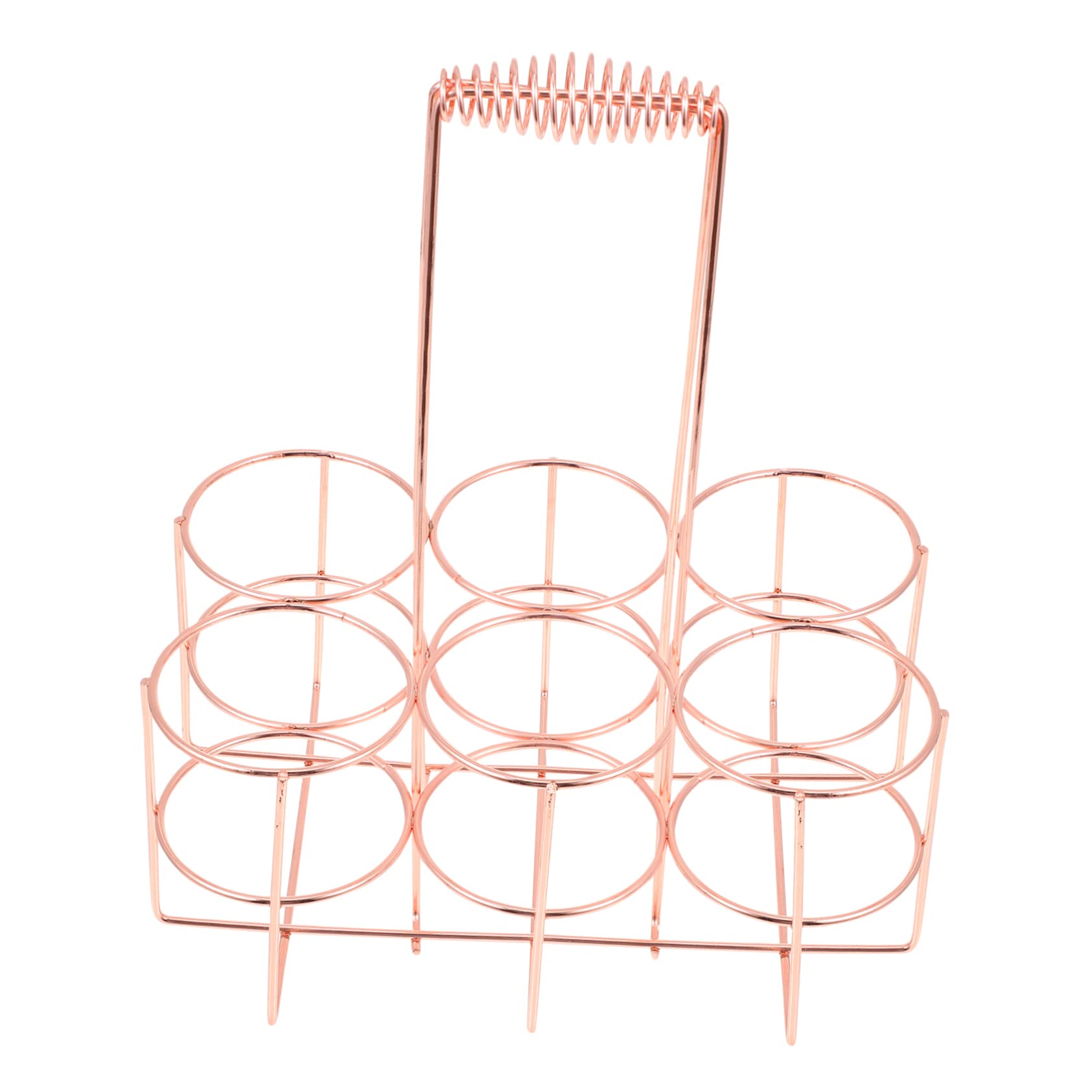 COLLBATH Portable Iron Beer Storage Rack Sturdy Handle Six-Bottle Holder for Convenient Carrying -Aging Design for Bars and Home Use