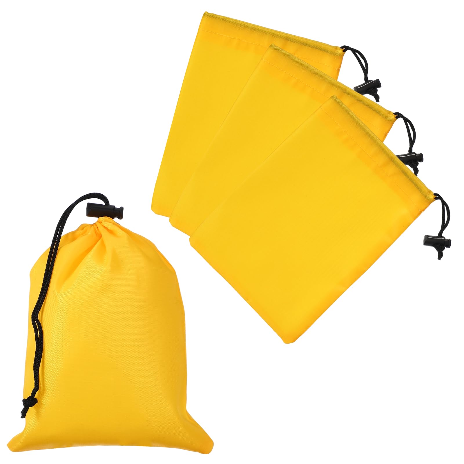 Drawstring Bag with Toggle, Stuff Sack String Waterproof Travel Storage Bags Cinch Stuff Pouch -Fitting for (Gym/Traveling/Hiking/Yoga/Office/Shoes) 6 x 8 &amp; 4 Pack &amp; Yellow