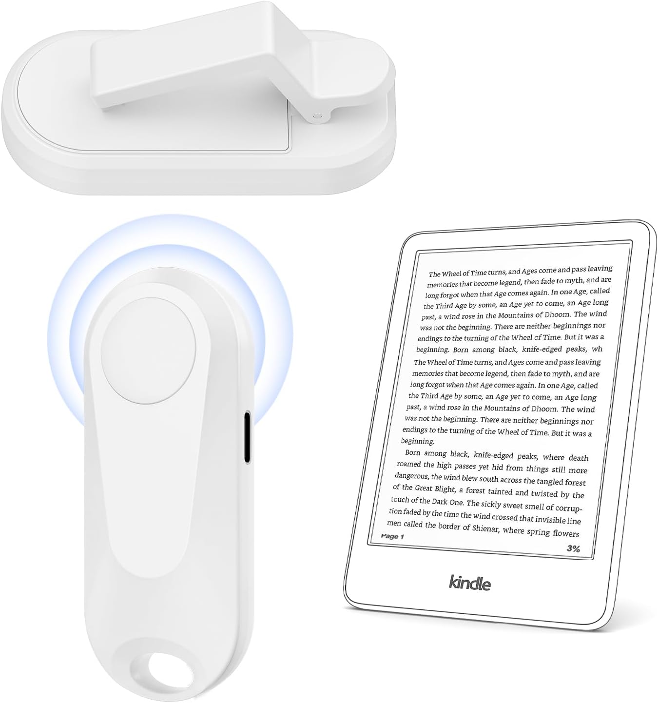 [Case-Friendly] Page Turner for Kindle Paperwhite Oasis Kobo eReaders, Camera Camcorder Remote Controls, Page Turner Clicker for ipad Tablets Reading Novels with Wrist Strap Storage Bag