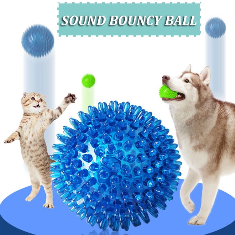 zukent 6Pack Dog Squeaky Balls, Spiky Dog Balls with Squeaker, Squeaky Dogs Toys Ball - Image 3