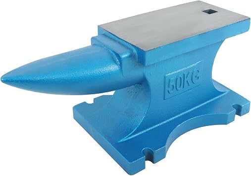 kimllier 110Lbs Cast Iron Anvil Blacksmith for Sale Forge Single Horn Anvil Tools with Square Hole Fit for Forging, Shaping, Riveting and Other Metal Processing