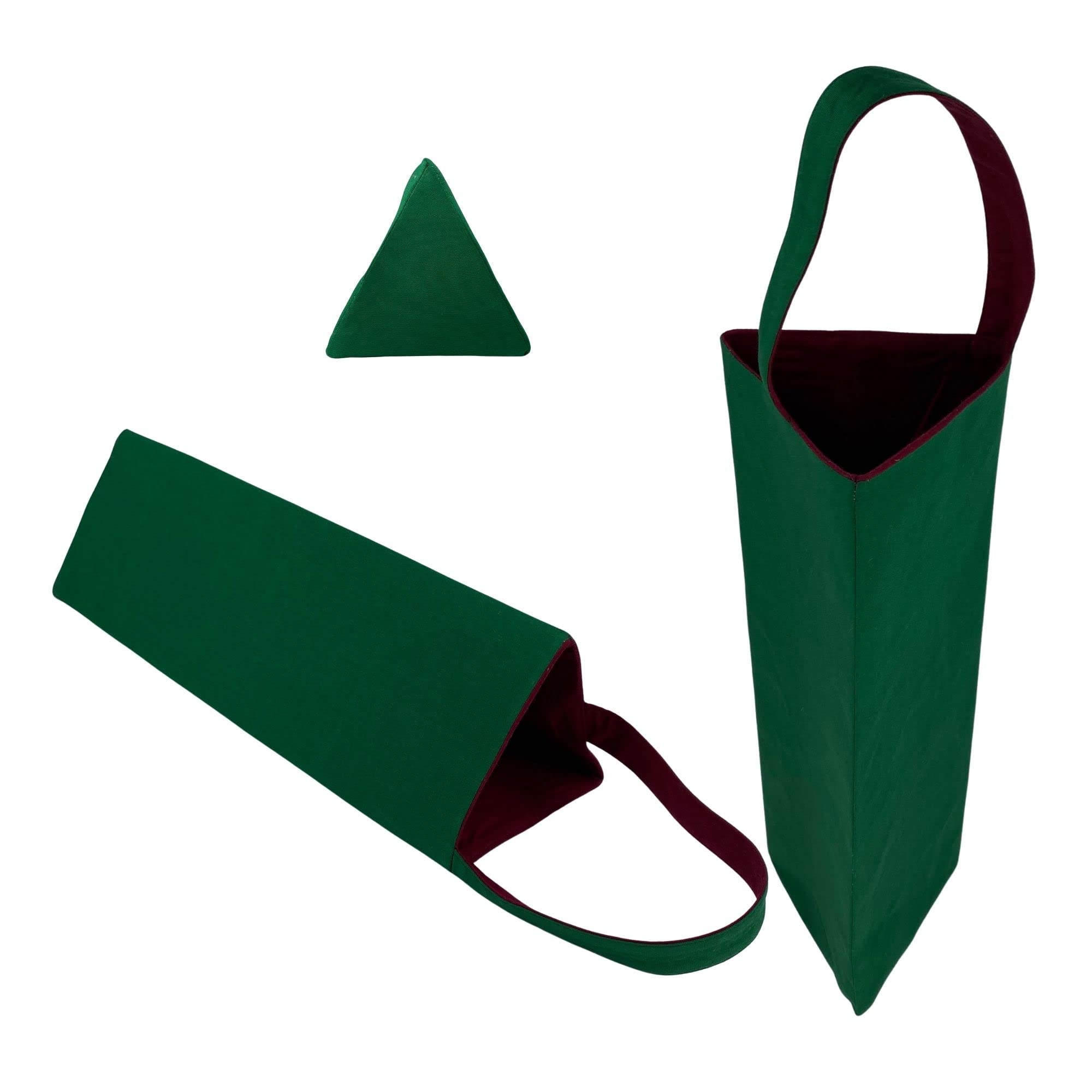 SIMPLY BEAUTIFUL ALWAYSLabel Rainbow Triangles Wine Bags (10x10x35 cm) Pack of 1 | Wine Bottle Bags for Gifting - 1 LTR (Color-Dark Green)