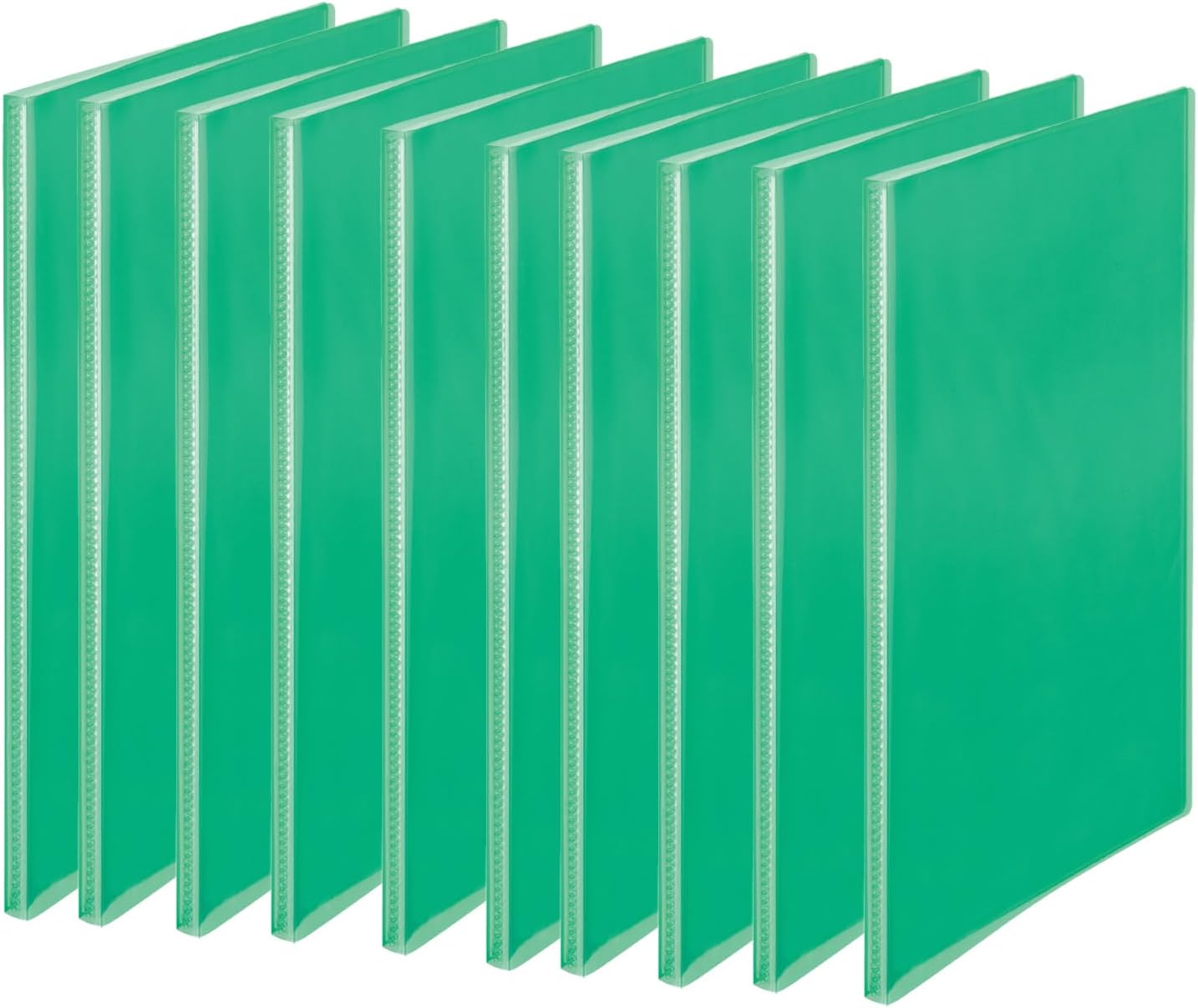 Plus File Simple Clear File A4 Vertical 20 Pockets, 10 Pieces, Orange FC-220SC 98-166 x 10