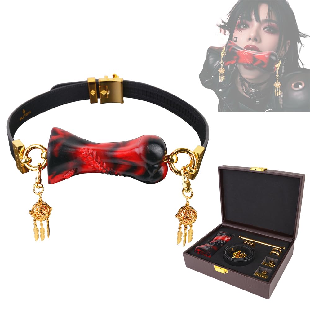BDSM Knebel Mund Bondage Extrem Silikon Knebel Hundeknochen Ball Gag Geschenkbox Mundfesseln Mundspreizer Gagball Ballknebel Blowjob Fetisch Sklave Fesseln SM Sex Bondage Erotik Sexspielzeug