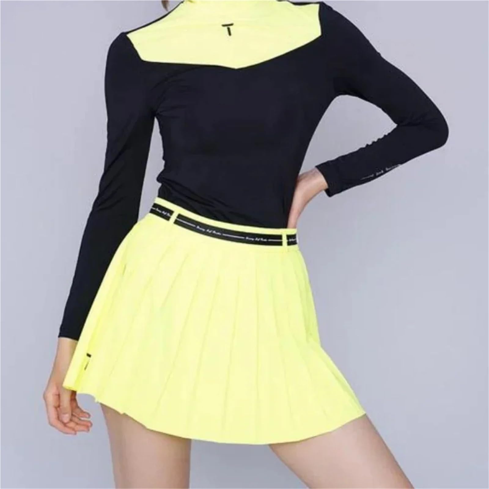 Tennisrock Damen Faltenrock mit hoher Taille, doppellagig, for Sport, Golf, Fitnessstudio, Laufen, Yoga, Workout, sportlich, Halbrock