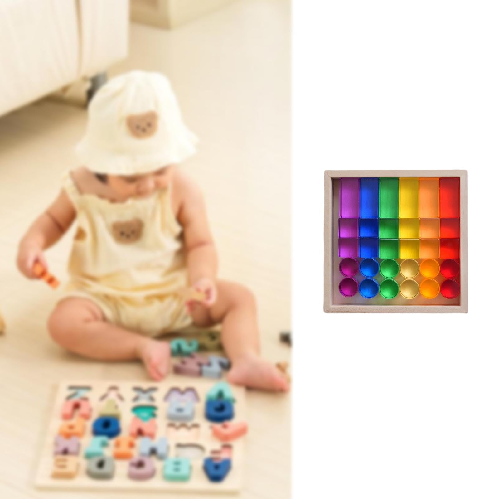 Juego de Bloques Cúbicos Apilables para Desarrollar La Motricidad Estuche de Almacenamiento de Colores.