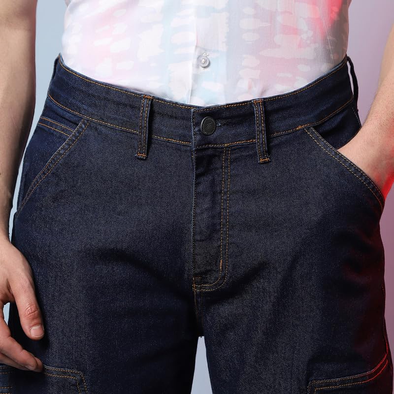 Image of CAHOOT Men's Denim Jeans Wear | Light-Wash | Button Closure | Regular Fit | Denim Jeans Crafted with Comfort Fit for Everyday Wear