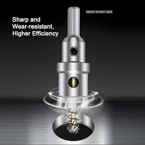 Miniatura 5 de ASNOMY Broca de sierra perforadora con punta de carburo de tungsteno para metal duro, cortador de sierra de agujero T.C.T de 1-38 pulgadas con 2