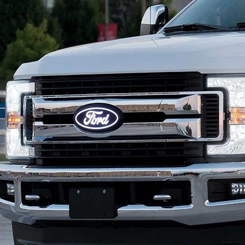 Vista 4 de Putco Luminix White LED Oval Light Up Grille Emblem - Fits Ford F250, F350, F450 17-25 w/o Camera