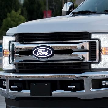 Putco Luminix White LED Oval Light Up Grille Emblem - Fits Ford F250, F350, F450 17-25 w/o Camera
