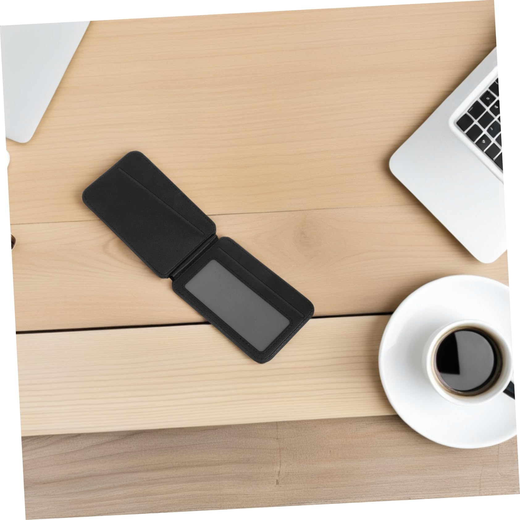 Gatuida Porta Carte Magnetico per Telefono Nero in Pu Supporto Pieghevole | Scomparto per Tessere e Badge, Funzione da Tavolo, Design Multifunzione per Uso Quotidiano