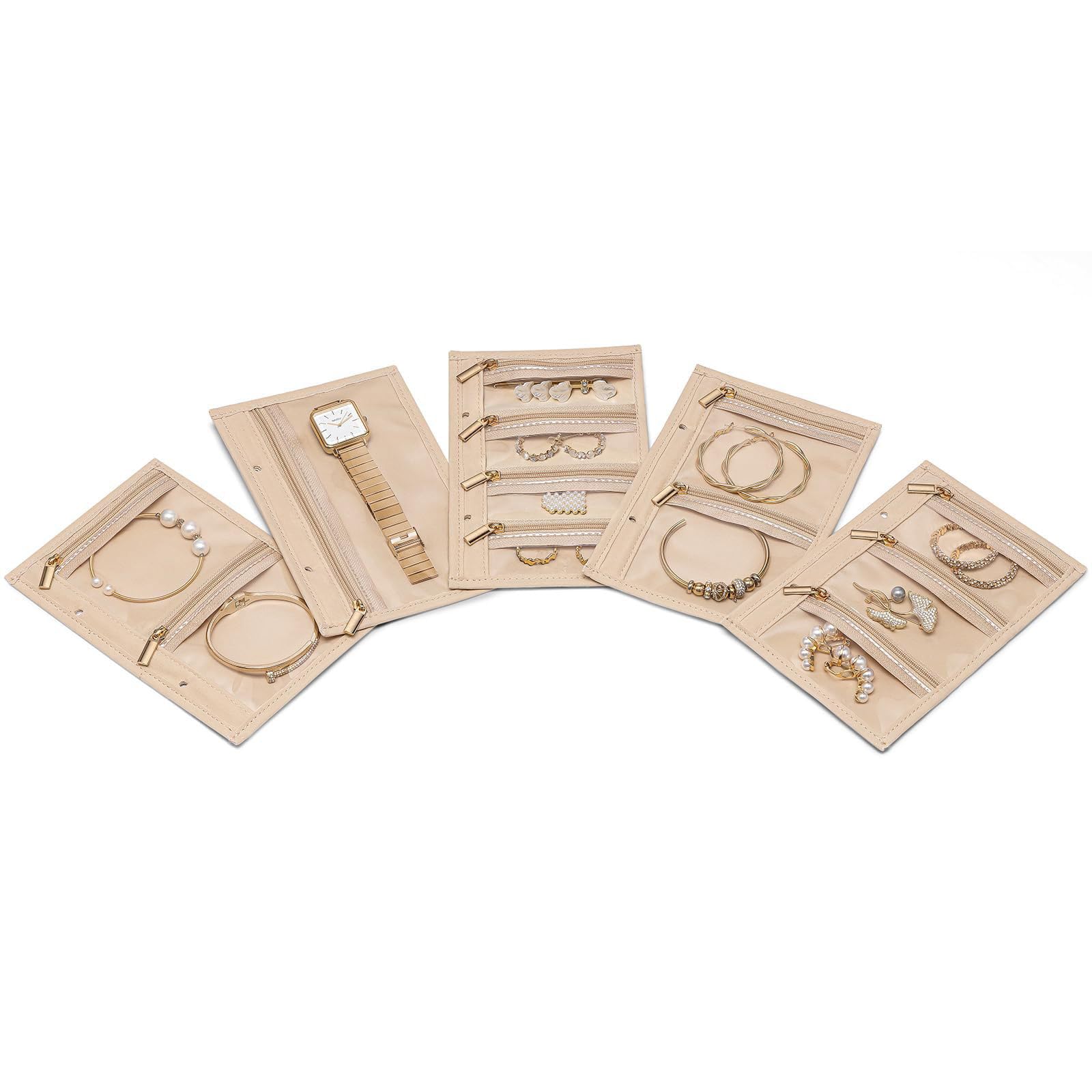 RSHuiOUXX Travel Small Jewelry Organizers Case Jewelry Pouches Necklace Storage Album for Rings Necklace Earring