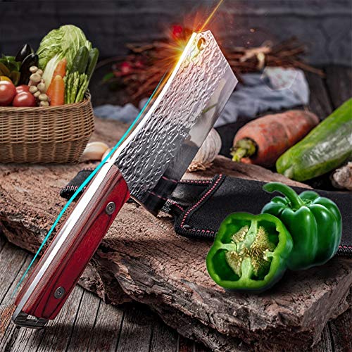 Hakmes Mini Kitchen Knife Handgemaakte Forged Sharp Cleaver Wide Blade for Outdoor Kitchen Mini Portable Small Knife… - Image 3