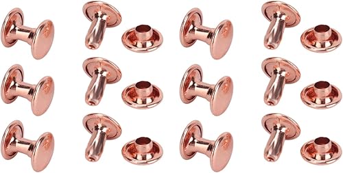 Pssopp 300 juegos de remaches de cuero de oro rosa (0.23 x 0.31 pulgadas, 0.31 x 0.315 pulgadas, 0.315 x 0.315 pulgadas) de metal fuerte para