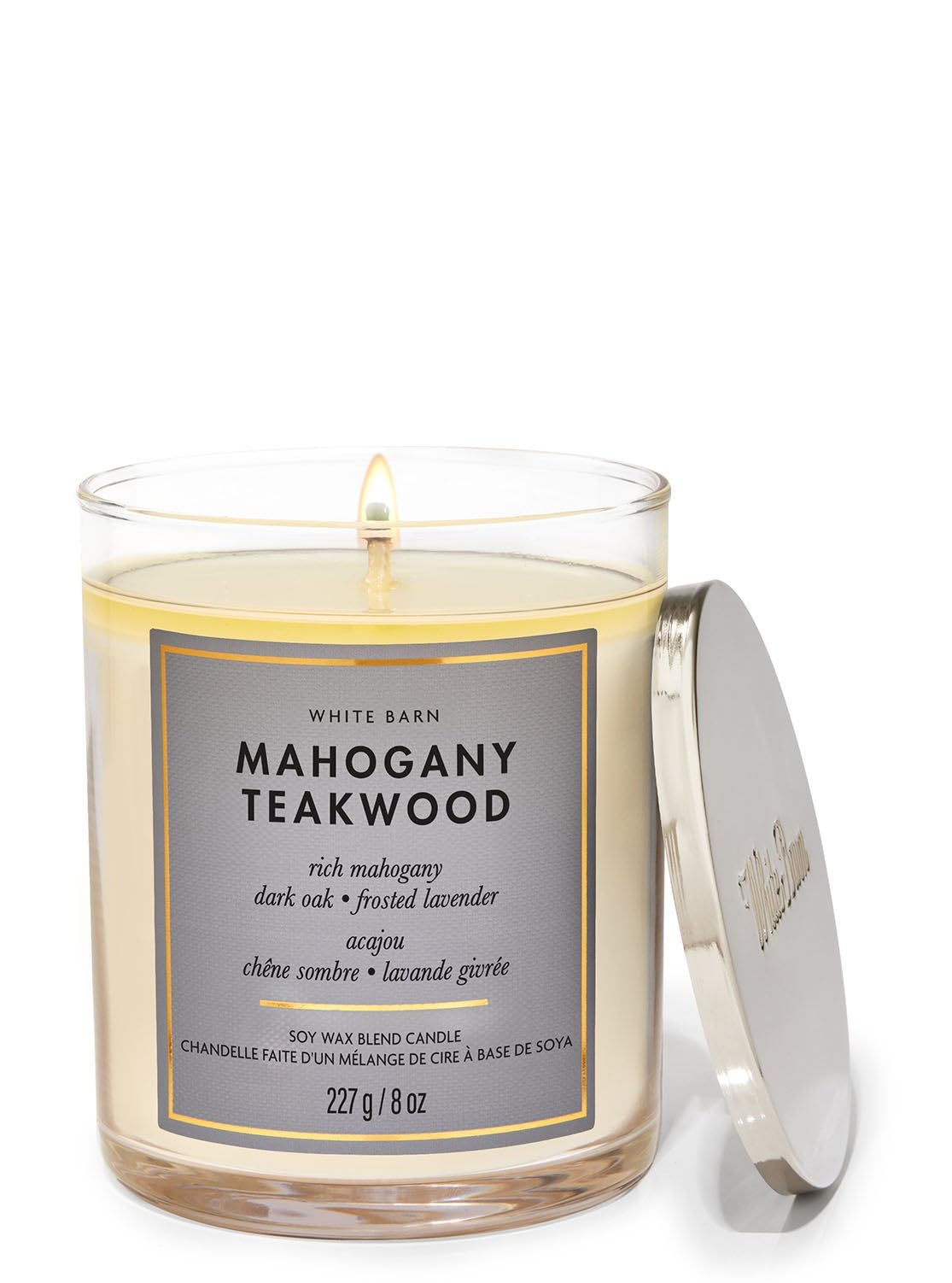 Bath and Body Works Mahogany Teakwood Single Wick Candle | 227 g / 8 oz | Single Wick Candle| Woodsy Fragrance-image-1