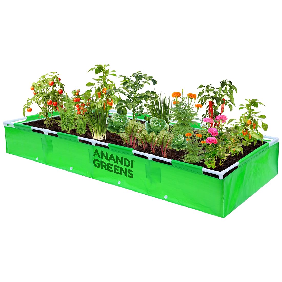 Anandi Greens HDPE UV Protected 360 GSM Green Color Rectangular Plants Grow Bags Suitable for VegetableTerrace Gardening with Pvc Pipe Support (8Lx3Wx1H Fit) Pack of 1 (B0BN1F43G7) Amazon Price History, Amazon Price Tracker