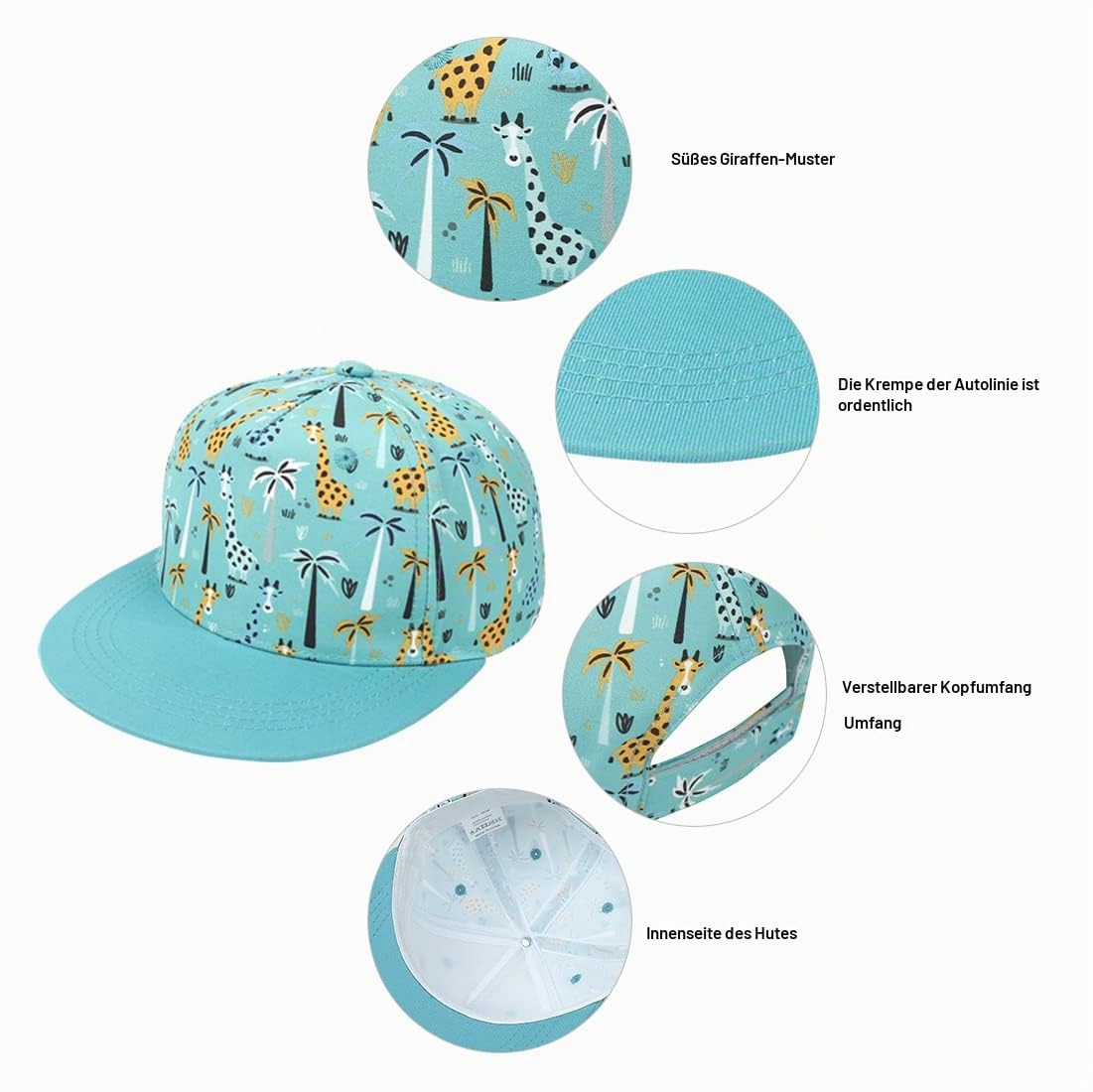 Baby Baseball Cap Kleinkinder Sonnenhut UV Schutz Sommerhut Verstellbar Kinder Snapback Cap Baseballkappe Schirmmütze für 6 Monate - 8 Jahren Mädchen Jungen