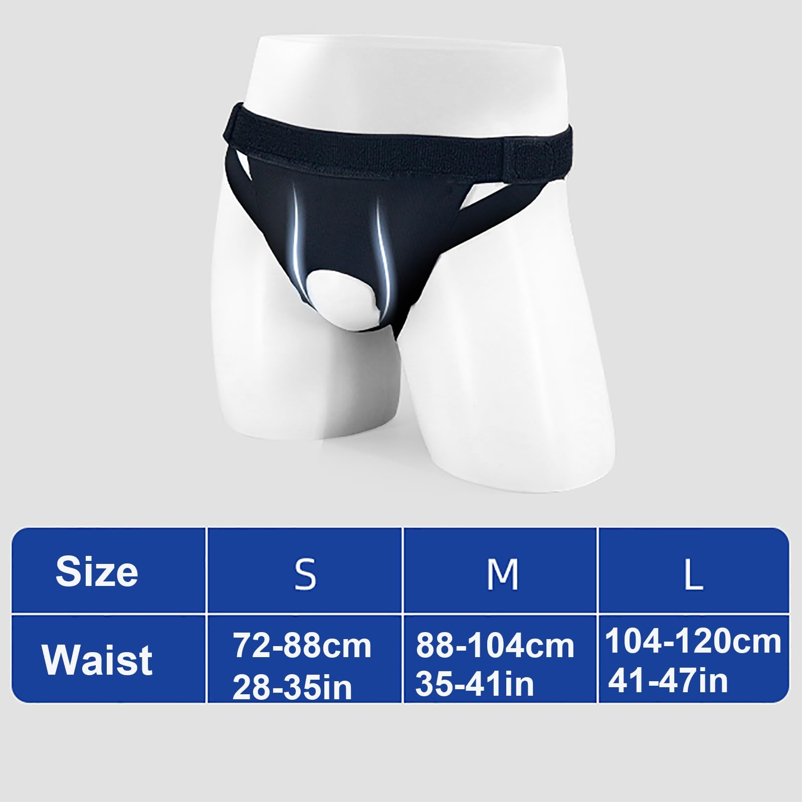 Bruchband Leistenbruch, Leistenbruchgürtel für Männer und Frauen mit Abnehmbarem Kompressionspolster und Verstellbaren HüFtgurten, Leistenbruch Slip Herren, Einseitig und Beidseitig(Black,Medium)