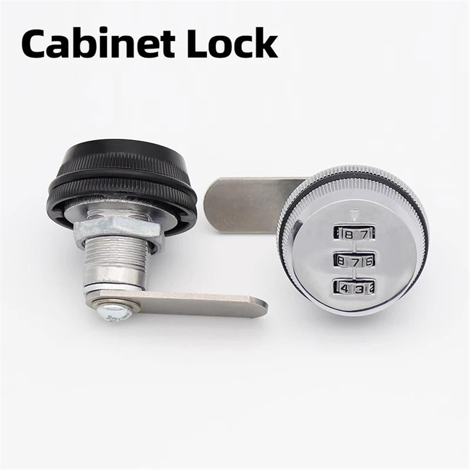 Circular Password Lock MS6018 Drawer Key Furniture Industrial Cabinet Door Rotary Switch Control Distribution Box 1Pcs(30mm Bright Chrome)