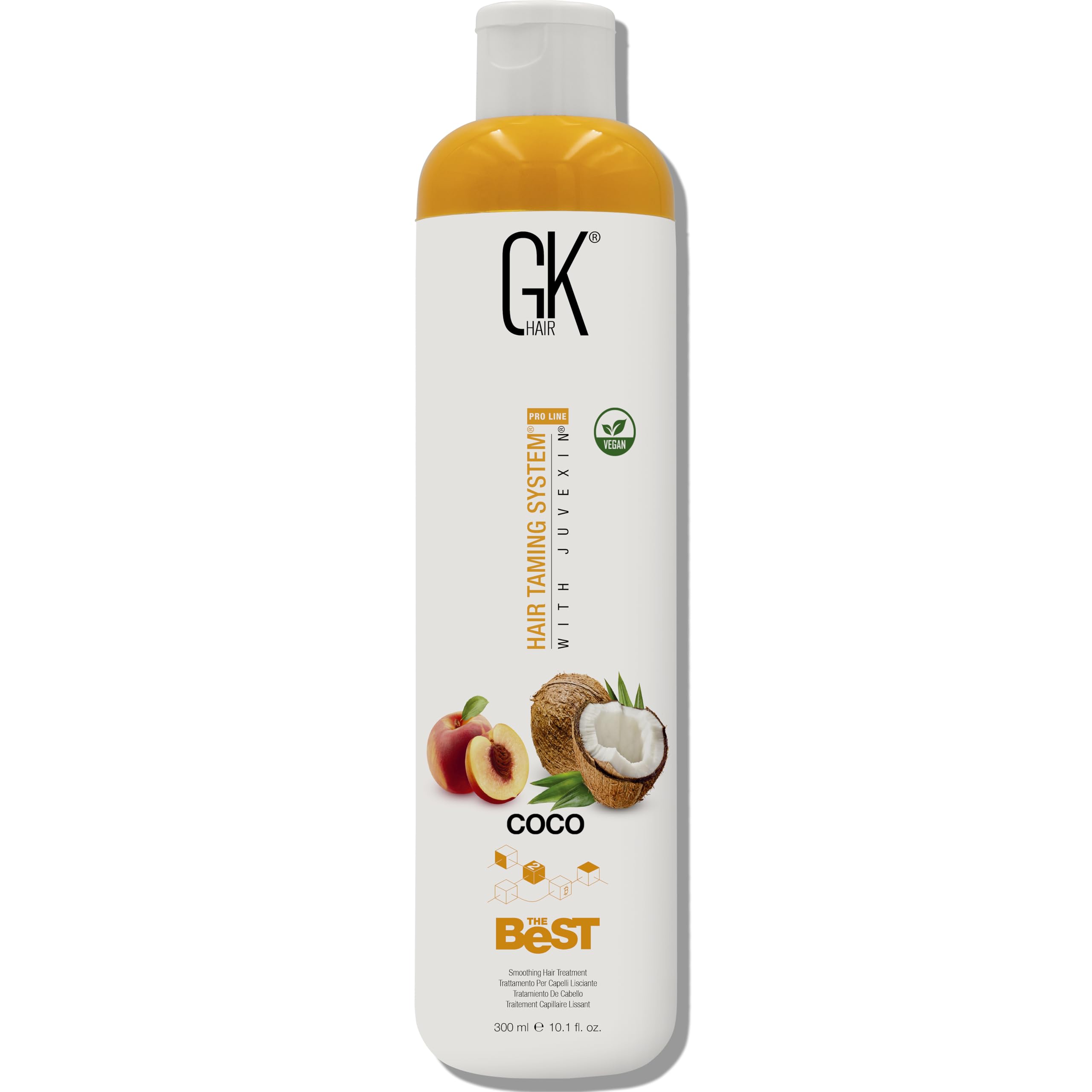 GK HAIRGlobal Keratin The Best COCO (10.1 Fl Oz/300ml) Smoothing Keratin Hair Treatment - Professional Brazilian Complex Blowout Straightening For Silky Smooth & Frizz Free Hair