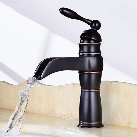 GCBKOPY Bathroom Sink Faucets Black Bronze Bathroom Vessel Sink Mixer
