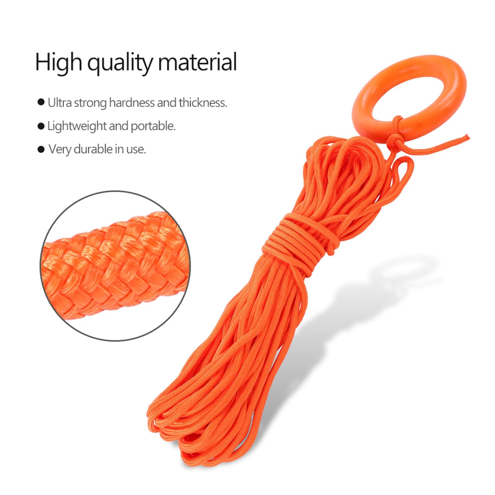 30m/98.4in Lifesaving Rope, 8mm/0.3in Diameter Floating Lifesaving Rope Outdoor Throwing Rope Rescue Lifeguard Rescue Lifeline