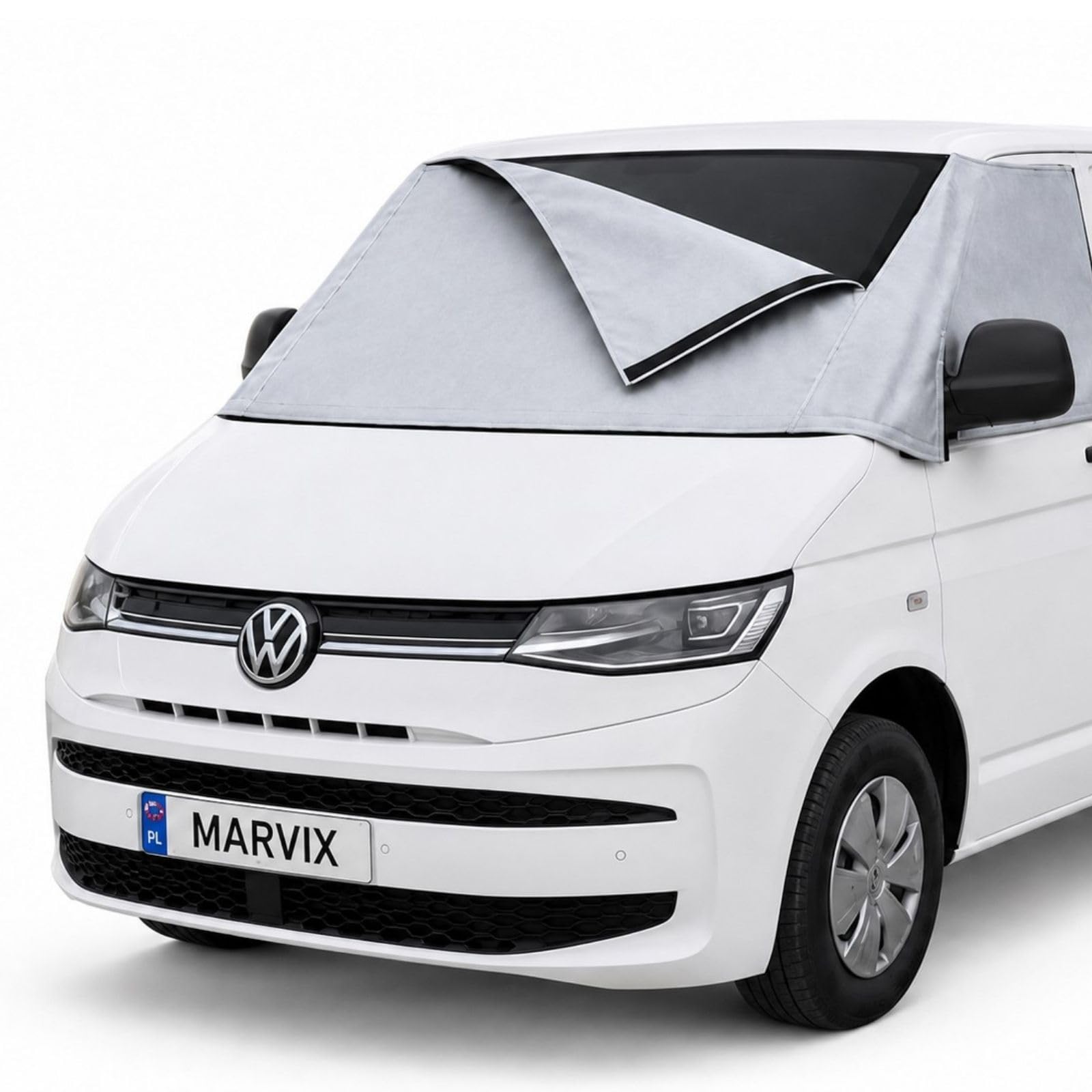 Marvix Externe Thermomatte Wohnmobil Silber Abdeckung Luxus 8mm Frontscheiben-Isolierung Verdunkelungsblende für VW T7 California