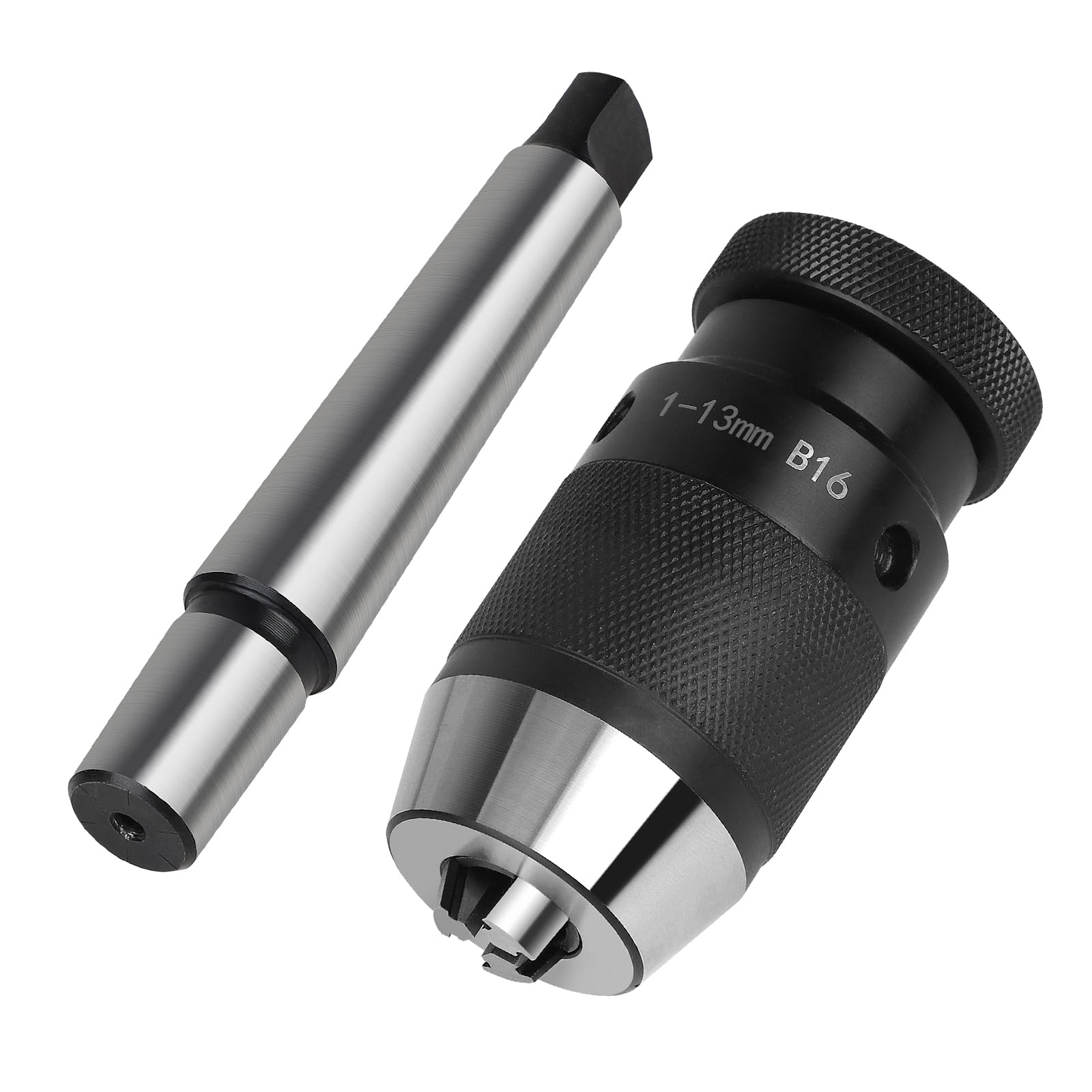 EFUTURETIME Mandrin de Perçage MK2-B16, 1-13mm, Mandrin de Perçage Tour Auto-serrant sans Clé, Cône de l'arbre MT2 pour Perceuse à Colonne, Fraiseuses, Tours