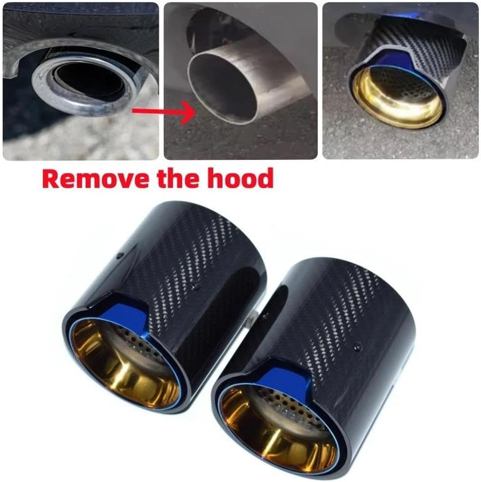 Spare Parts For BMW 320d 330i 330e 425 430 Muffler Exhaust Pipe Tip Nozzle Carbon Fiber Tailpipe(Carbon fiber silver)