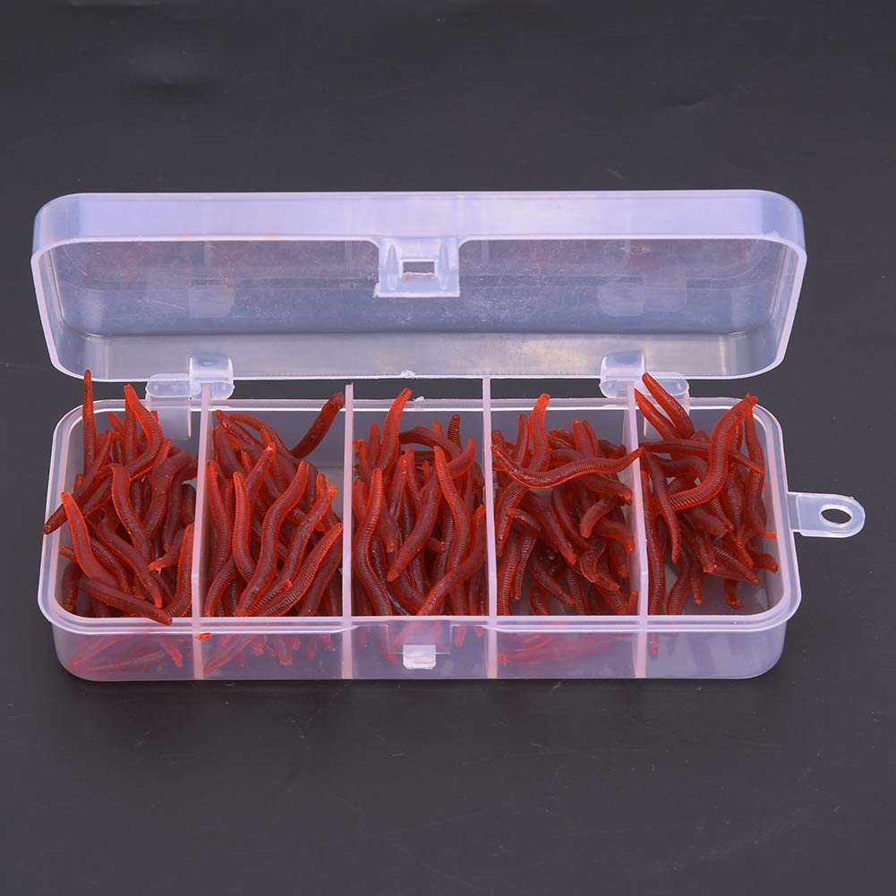 Soft Silicone Life Faith Mask Fishing Attracts to Catch Fish in Different Water 150 Pcs Pinkredlight Yellowyellow/5 Colors Mixed Grub Grazes (Red)