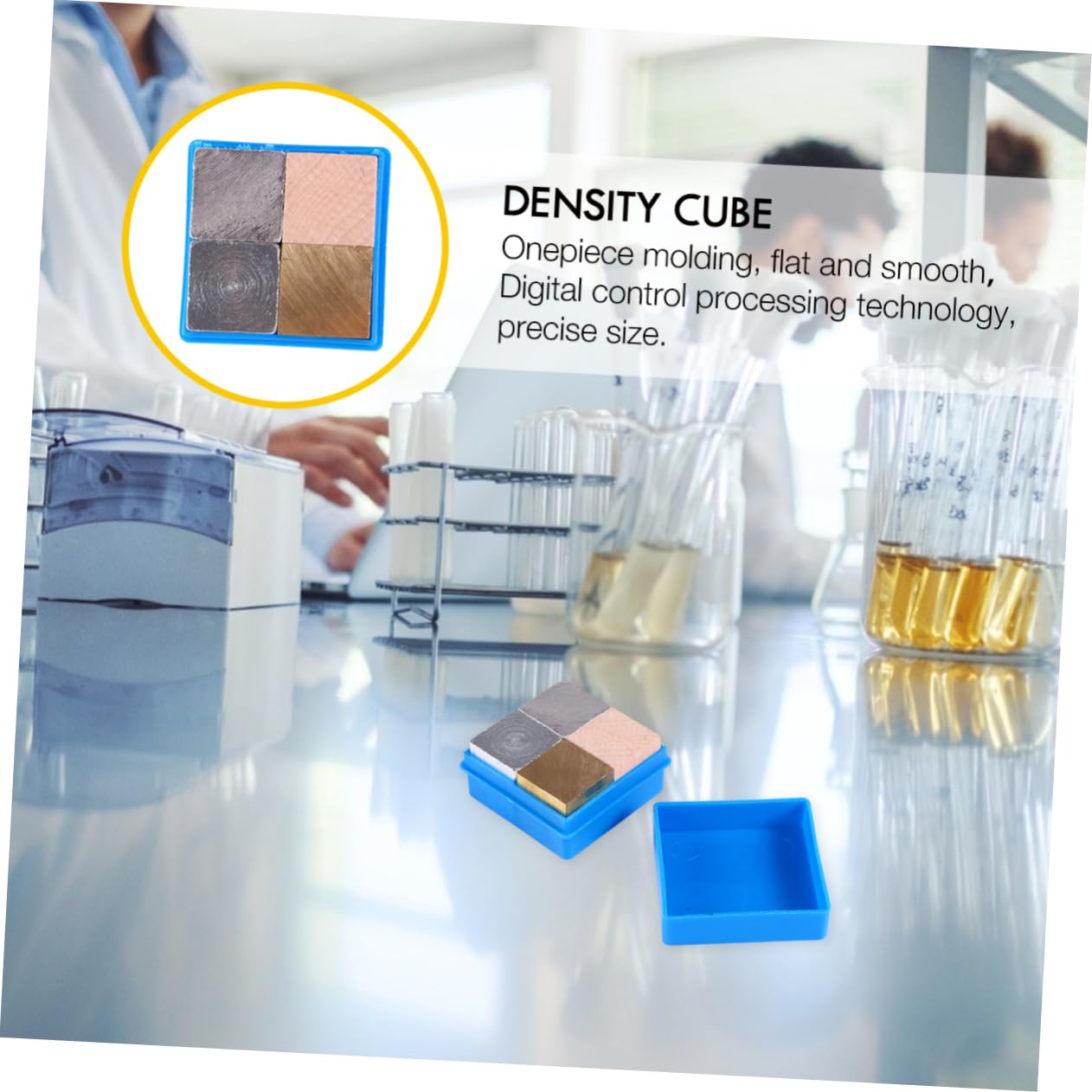 Set Di 7 Cubi Per Densità - Legno, Plastica, Alluminio, Ferro, Rame, Ottone, Zinco - Foto 6