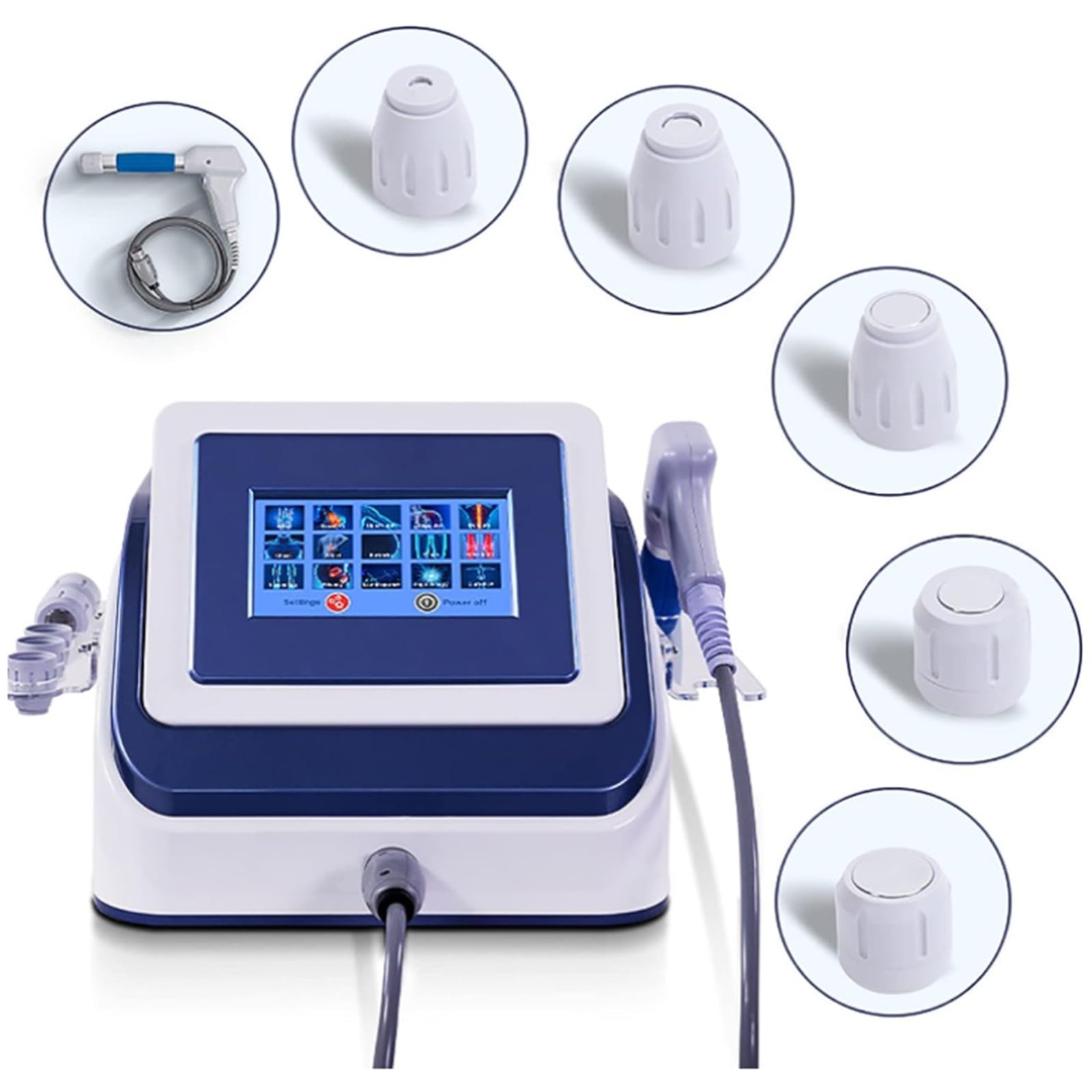 Macchina Per Terapia Ad Onde D'urto ED, Macchina Per Terapia Del Dolore Onde D'urto Extracorporee Pneumatica Per Tessuto Profondo Rilassamento Muscolare Massaggiatore Antidolorifico grey