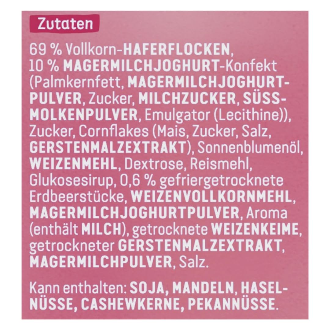 Joghurt Müsli mit Erdbeer-Stückchen Knusper Müsli 600 g X 10 Packungen