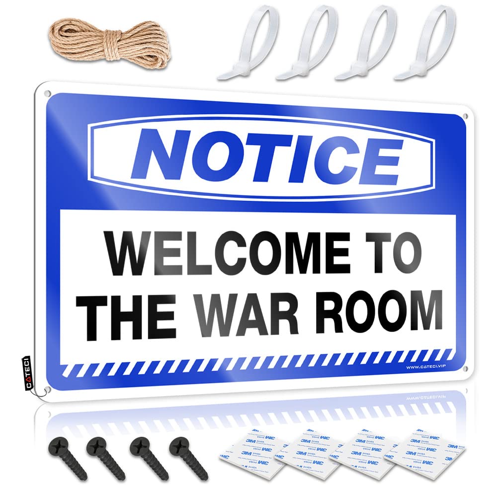 Decor For Man Cave Notice Welcome To The War Room Tin Sign Funny Beer Sign Cave Door Sign(20X30CM)